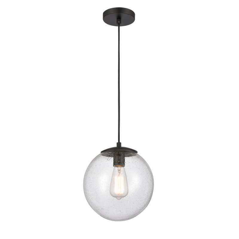 Luminaire suspendu en forme de globe à 1 lumière Aloys, H 10,75 po x l 10 po x P 10 po, Non