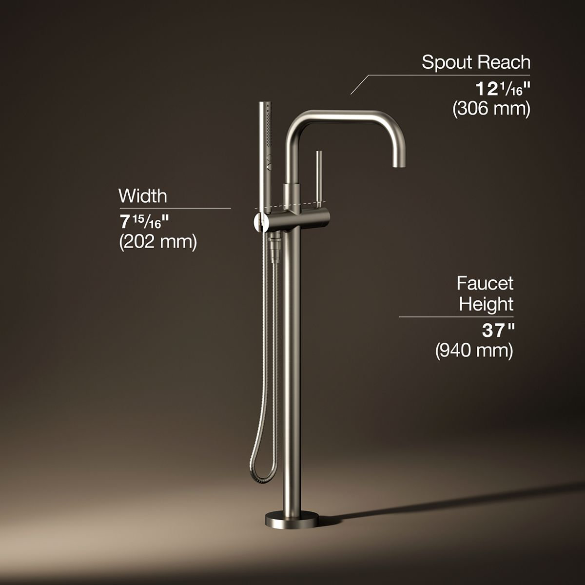 Purist Freestanding Bath Filler Trim, Vibrant Brushed Nickel