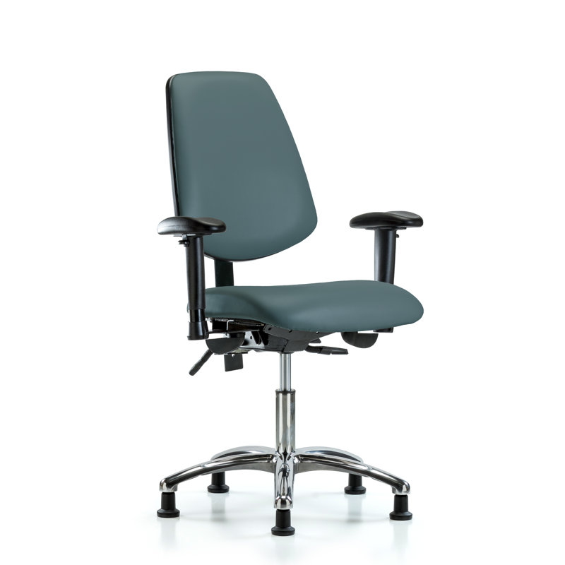 Chaise de travail, Roulettes, Bleu colonial, Inclinaison comprise
