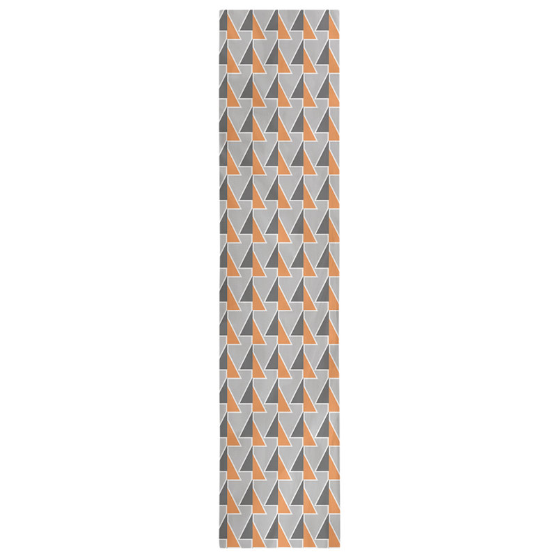 Chemin de table à flèches changeées, 16 po x 90 po, Orange / gris foncé / gris clair