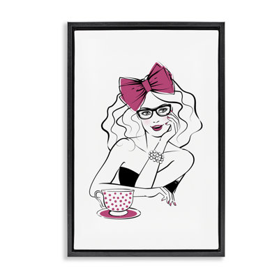 Toile flottante encadrée «Glam Tea Party» par Martina Pavlova