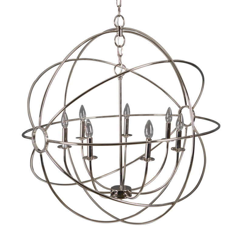 Padilla 7 - Light Globe Chandelier, Nickel Plated