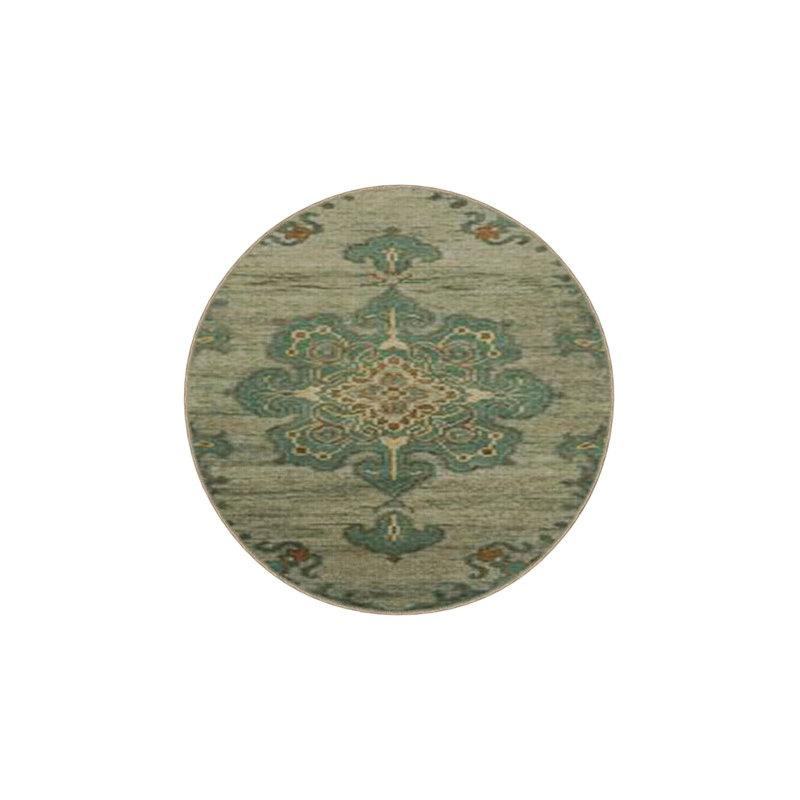 Tapis vert lavable traditionnel à base tissée, Sous-tapis rectangulaire de 3 pi 3 po x 4 pi 11 po