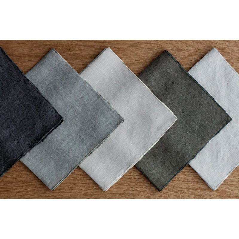 Mio 4 Piece Linen Napkin Set, Cream