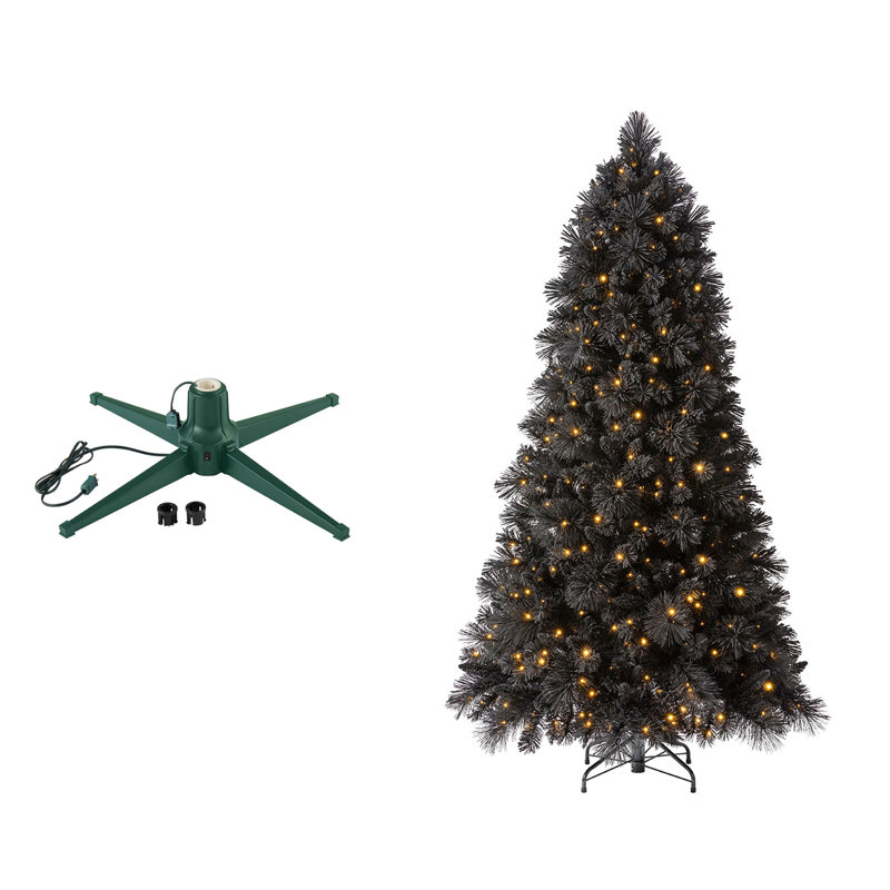  Rotating Tree Stand Base w/Snowdrift 6.5' Pine Christmas Tree