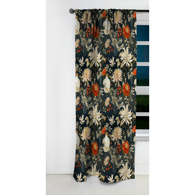 Harmonieux équilibre - rideau floral - rideau en velours occultant floral - 1 panneaux
