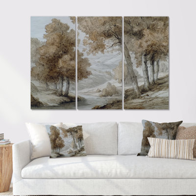 Maple Trees On The English Countryside  - Countryside Wall Art Set