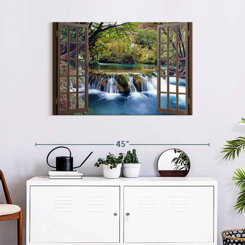 Fenêtre ouverte sur toile, H 24 po x l 36 po x P 1,25 po