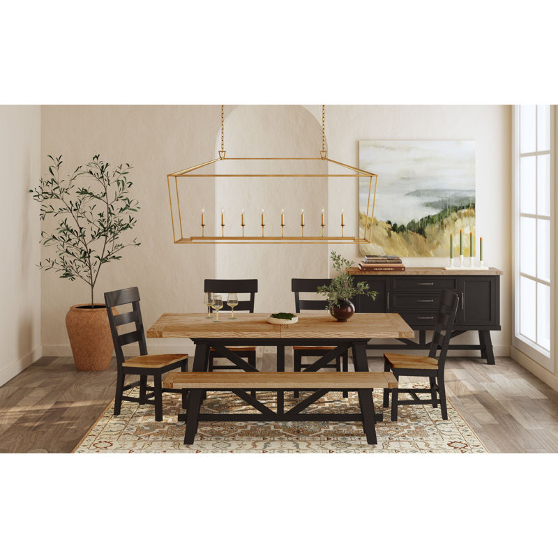 Danielsville 68" Bench, Rustic Wheat and Raven
