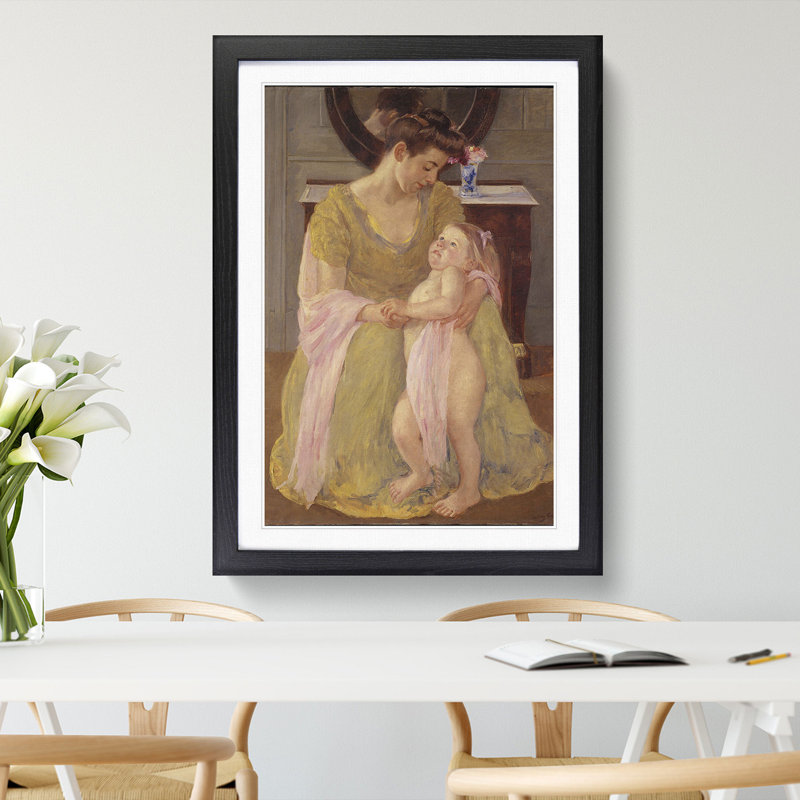 Mother and Child Vol.6 by Mary Cassatt - Framed Print, 36cm H x 27cm W x 2cm D, Black Framed
