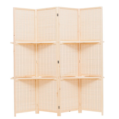 Cloison 4 panneaux en bambou l 70 po x H 70,5 po Rushford