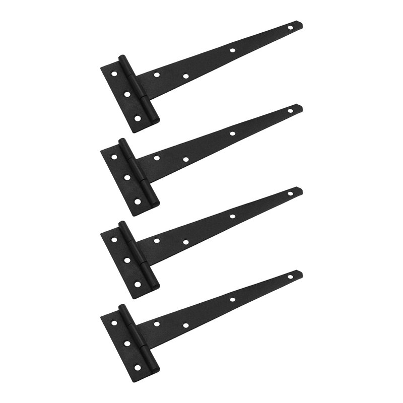 Charnière de porte en T en fer noir avec finition antirouille avec vis