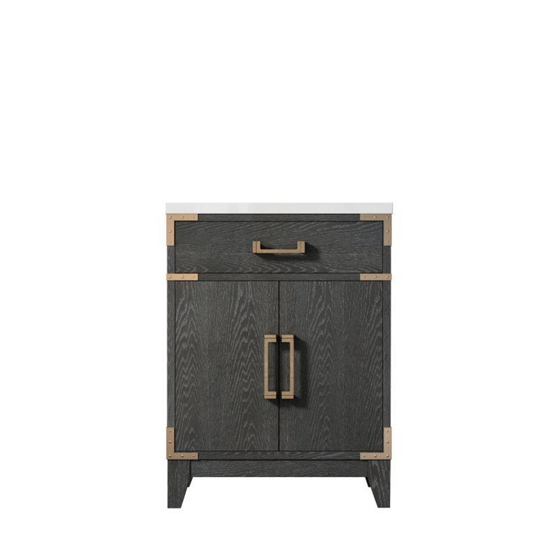Meuble-lavabo simple avec plateau en acrylique, Noir, noir, noir, noir