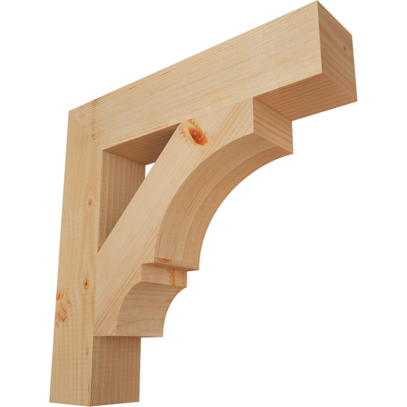 3 1/2"W x 20"D x 20"H Balboa Block Smooth Bracket, Douglas Fir, 3 1/2" W x 20" D x 20" H, Smooth Douglas Fir