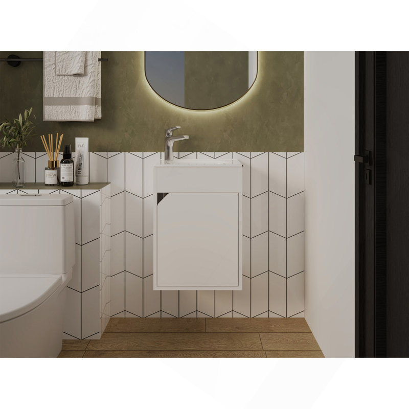 Hudson Vanity Sink, Bathroom, White, White