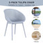 Été - Ensemble de 2 chaises longues modernes - Plastique PP intérieur / extérieur toutes saisons, léger pour patio, plage, salon (bleu clair clair)-1354850153