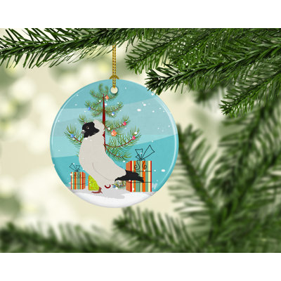 3'' Ceramic Animals Holiday Shaped Ornament