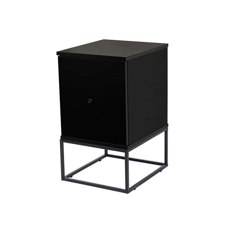 Holzheimer 35.2cm W Manufactured Wood Bedside Table, Black