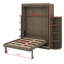 Lit escamotable rotatif avec armoire murale cachée, deux tablettes latérales à 3 niveaux, bureau convertible, supports de rangement supplémentaires, lit mural multifonctionnel peu encombrant-714665347