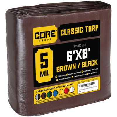 Classic 5 Mil Tarpaulin Cover, Waterproof, UV Resistant, Rip and Tear Proof, Poly Tarp with Reinforced Edges for Roof, Patio, Pool Cover, Boat