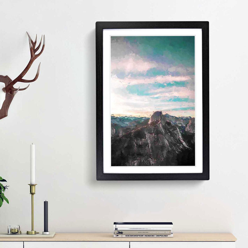Glacier Point in California - Picture Frame Graphic Art Print, 87cm H x 62cm W x 2cm D, Black Framed
