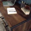 Industrial Desk With Hutch, Brown Finish