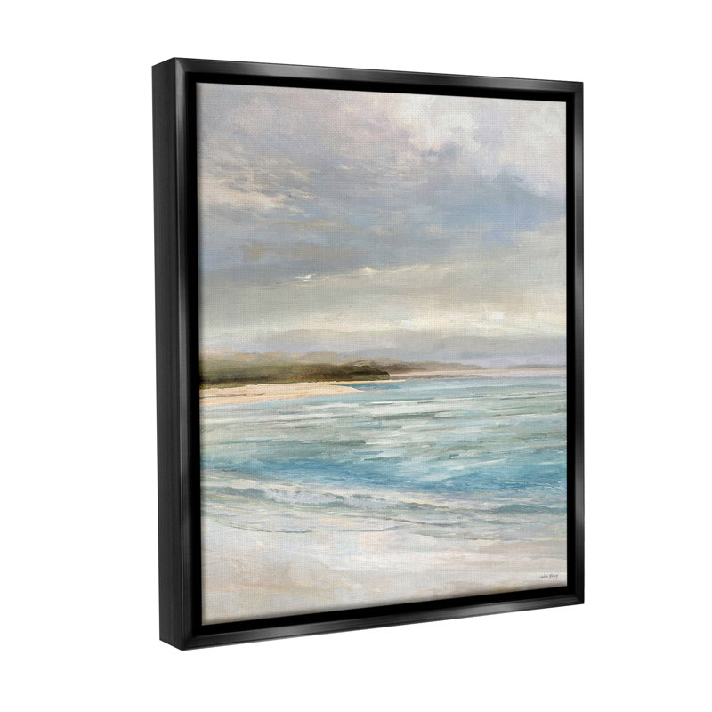 «Overcast Beach Scenery Floater Frame» par Amber Sterling sur toile, Cadre flottant noir de jais, H 21 po x l 17 po