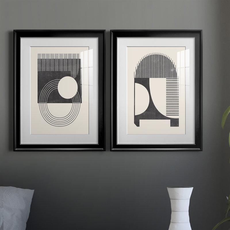 " Unknown Space III " 2 - Pieces, 30.5" H x 22.5" W x 1.25" D, Black Framed