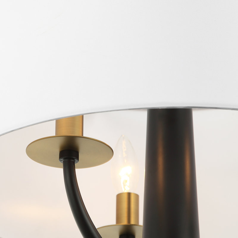 Patchwork 3-Light Pendant - Black/Satin Brass