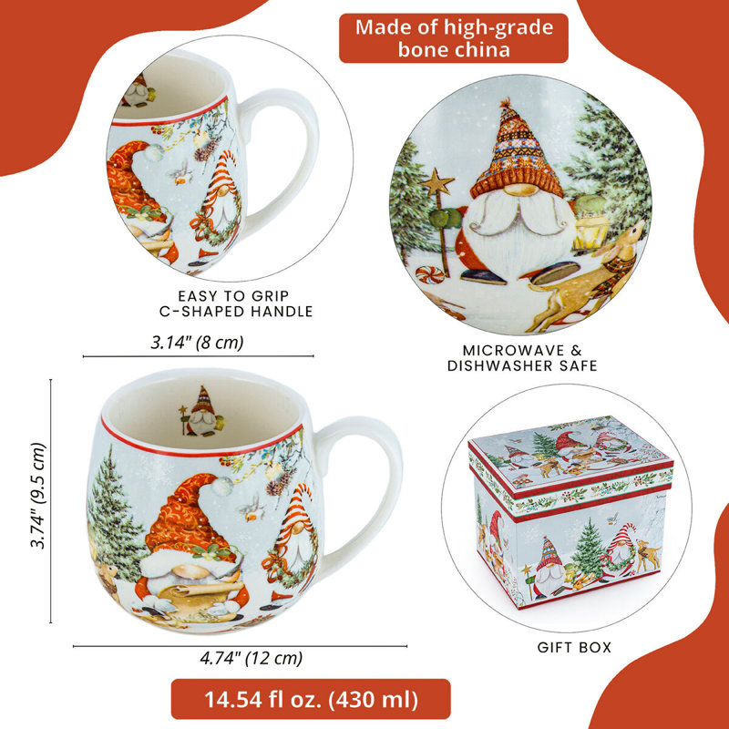 Gnome Big Belly Mug In Gift Box