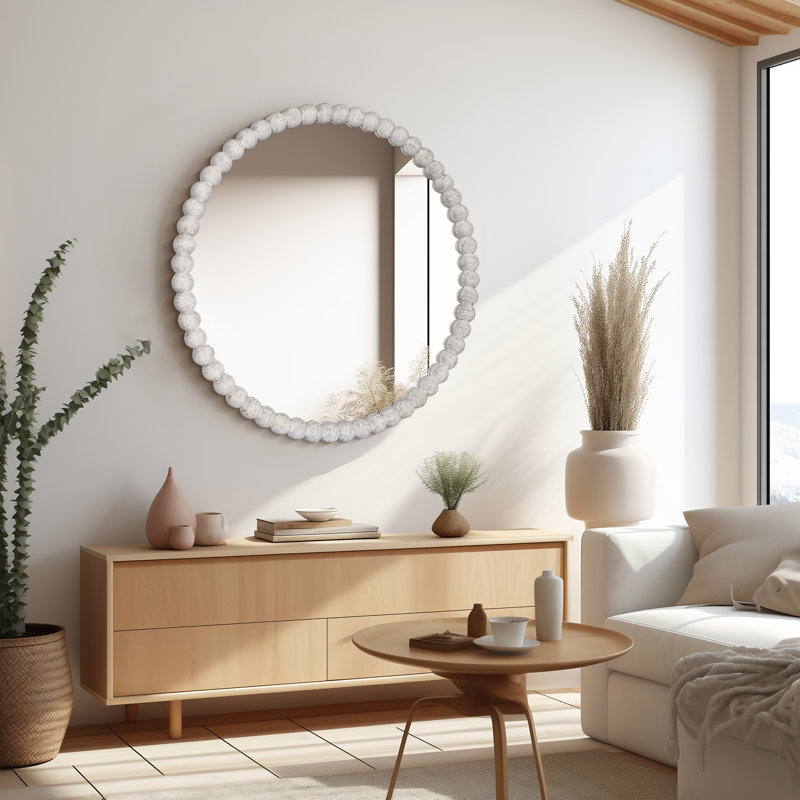 Miroir d'appoint Ayde, 36" x 36", Blanc