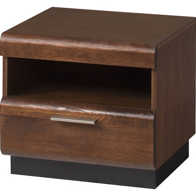 Katzman Solid + Manufactured Oak Wood 1-Drawer Bedside Table