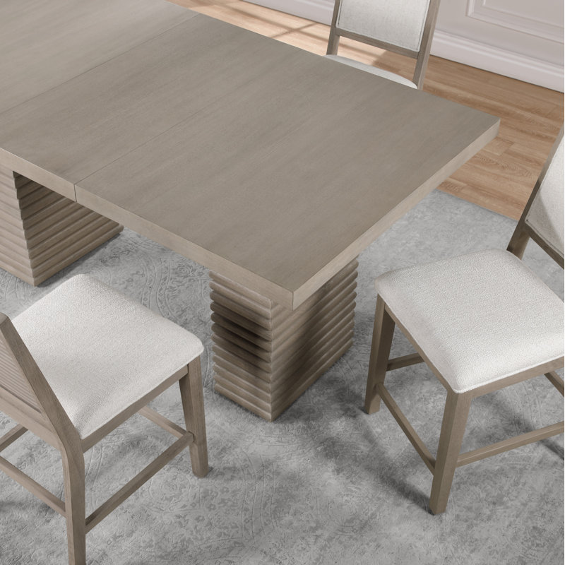 Ensemble de salle à manger à hauteur de comptoir Reckert, 7 pièces : table, 6 chaises
