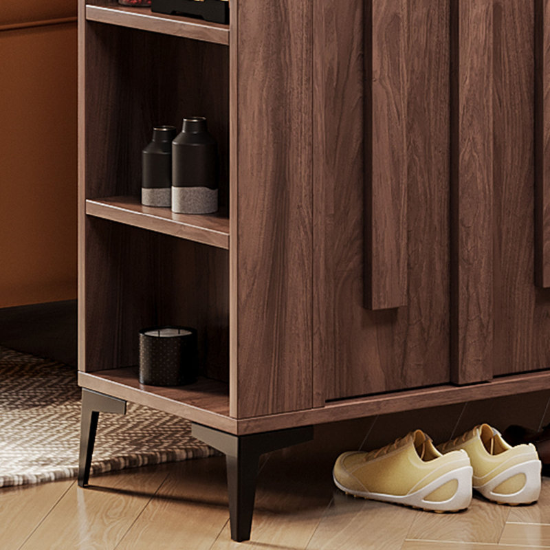 Armoire à chaussures de luxe de style américain, H 55,12 po x l 39,37 po x P 13,78 po, Brun