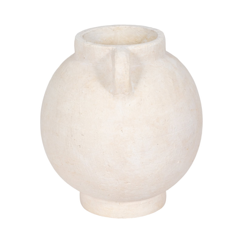 Handmade Ceramic / Porcelain Table Vase, White, Overall Height - 10"