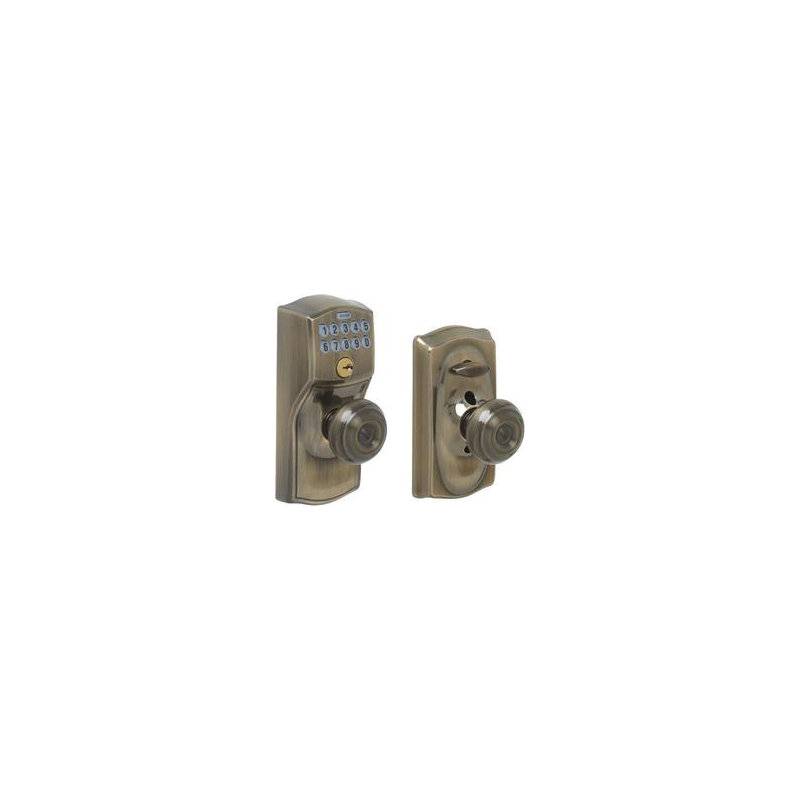 Keyless Entry Circle Knob, Antique Brass