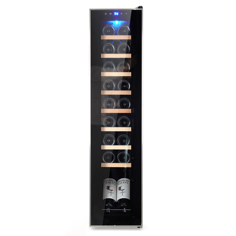 14 Bottle Wine Fridge, Freestanding Wine Cooler Refrigerator with Compressor, Wine Cellar with Touch Screen Digital Temperature Control, 41～64°F, for Red, White Wine, Champagne, Wine Coolers for Home