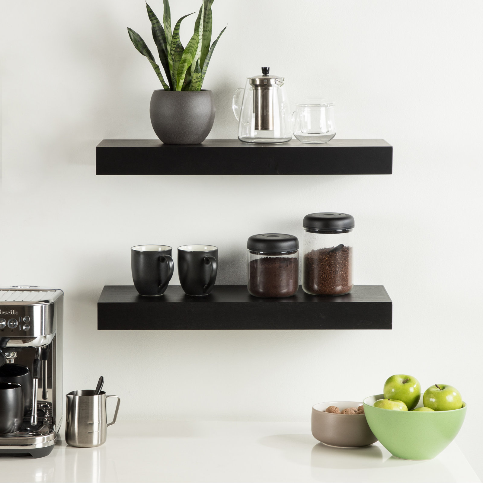 Jeremiah Floating Shelf, Black, 2.3" H x 24" W x 8" D