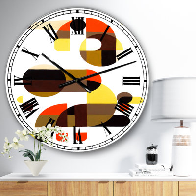 In and Out - Horloge murale Mid-Century surdimensionnée