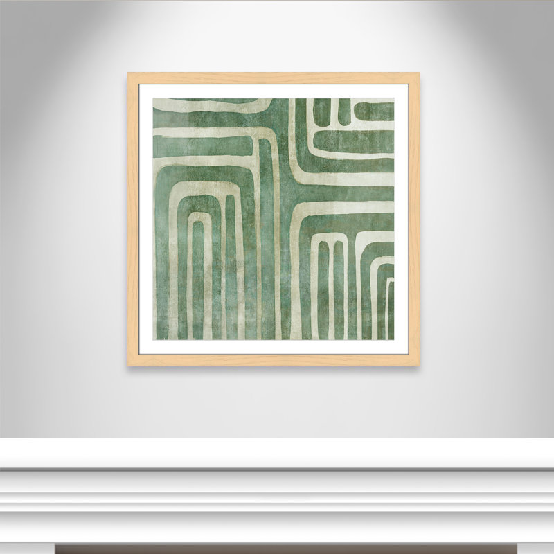 «Whimsical Green I Print» par Emma Peal, H 37,5 po x l 37,5 po, Naturel