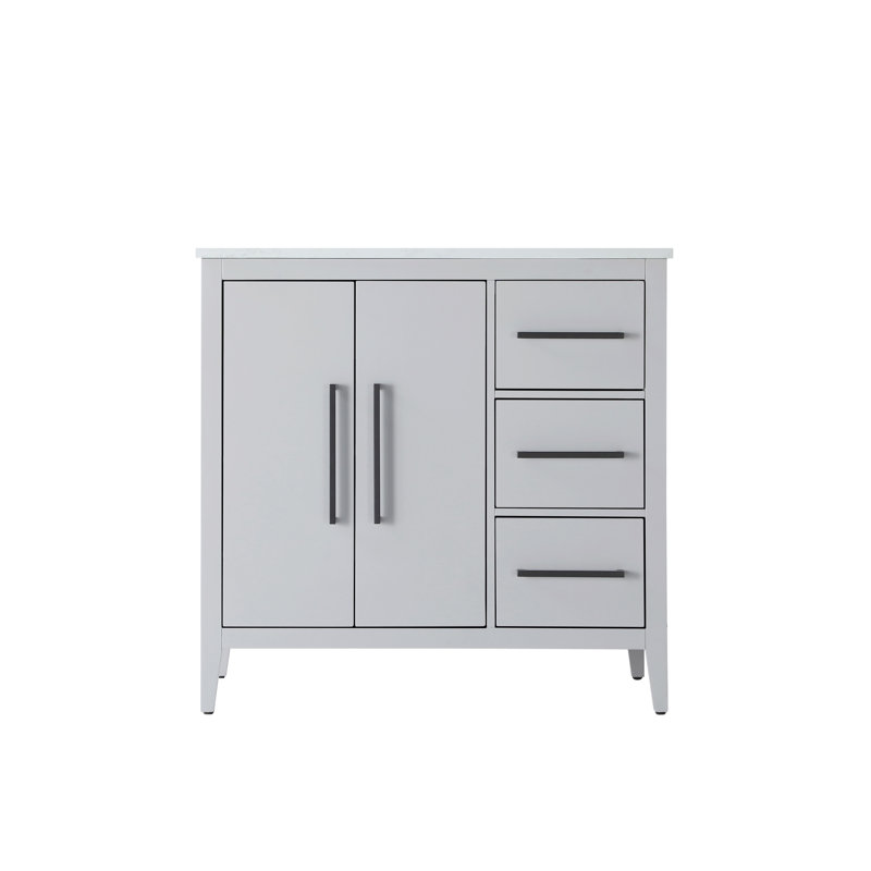 36 Inch Single Bathroom Vanity, Gray