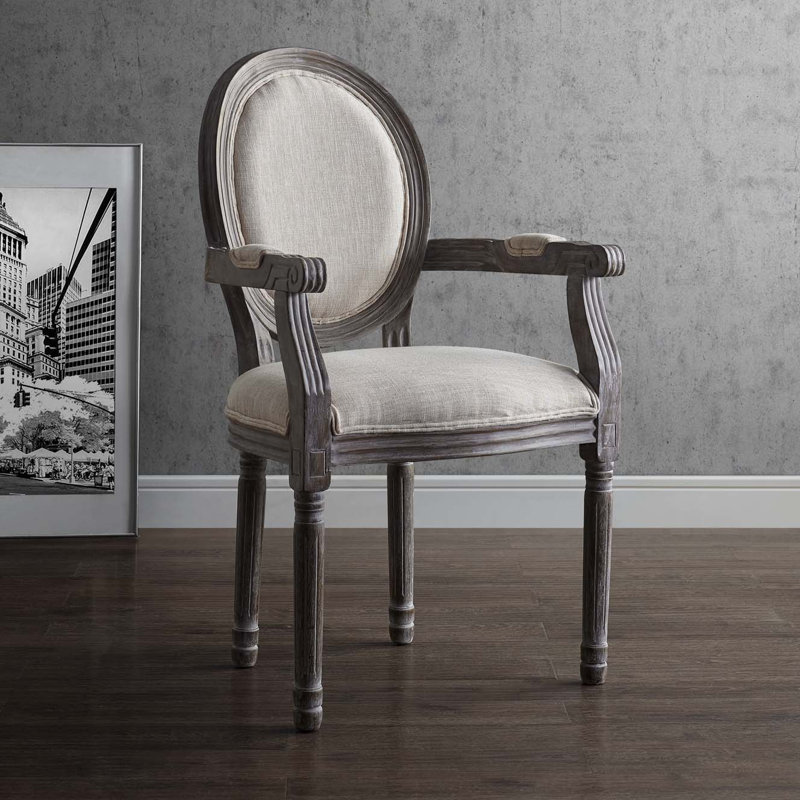 Fauteuil de salle à manger Emanate, Mélange de polyester beige, 1