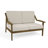 Solid Wood Teak Outdoor Loveseat With Cushion And Arms-114980248-114980245