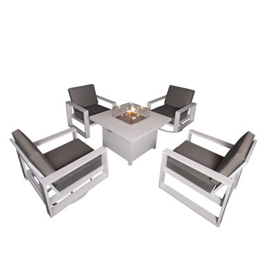 Makensy 4 - Person Patio Dining Set with , Cushions Included