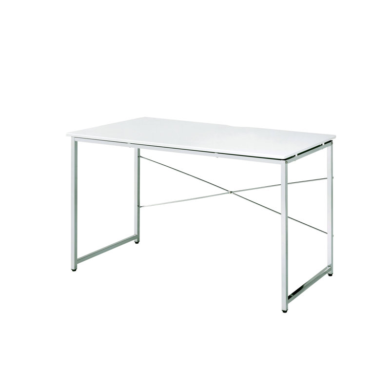 Hanjun Metal Base Writing Desk, White