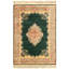 Canvello Green Color Machine Made Tabriz Rug 4'4'' X 6'