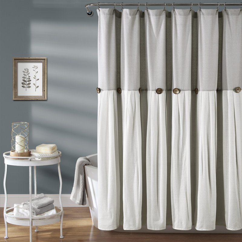 Ruya Shower Curtain, Grey/White, 78"H x 72"W