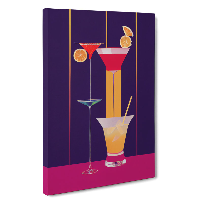 Selection Of Cocktails No.4 - Wrapped Canvas, 60cm H x 40cm W x 3cm D