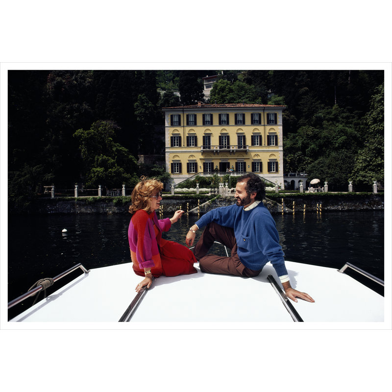 Versace And Spagnol Print by Slim Aarons, 32.5" H x 48.5" W x 0.1" D, Unframed