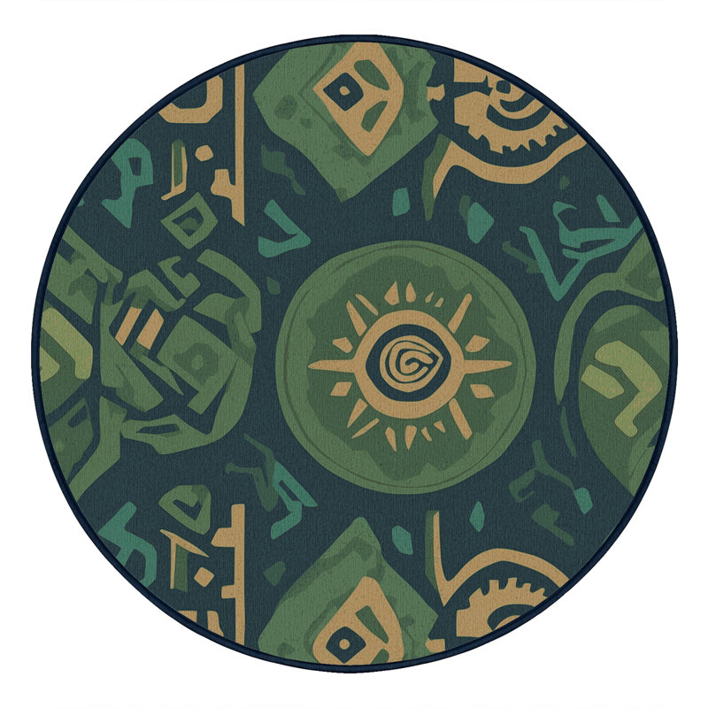 Tapis ancien, Rond 3 pi